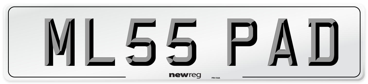 ML55 PAD Number Plate from New Reg